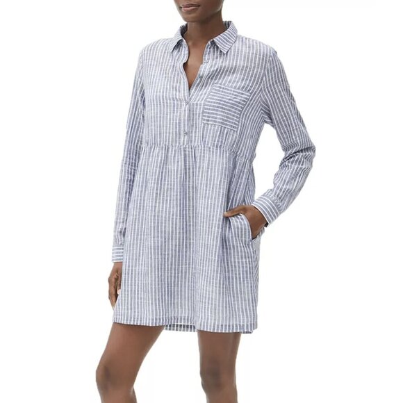 Michael Stars Elsie Striped Mini Shirtdress, size M - Picture 1 of 13